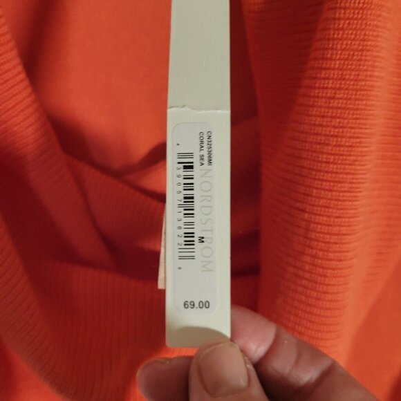 Caslon Sweater Women's Turtleneck Tunic Sweater Medium Coral beachy casual overs - Picture 4 of 7